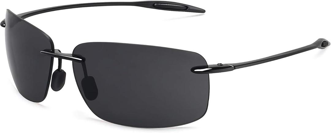 JULI Sports Sunglasses for Men Women Tr90 Rimless Frame for Running Fishing Golf Surf Driving MJ8009