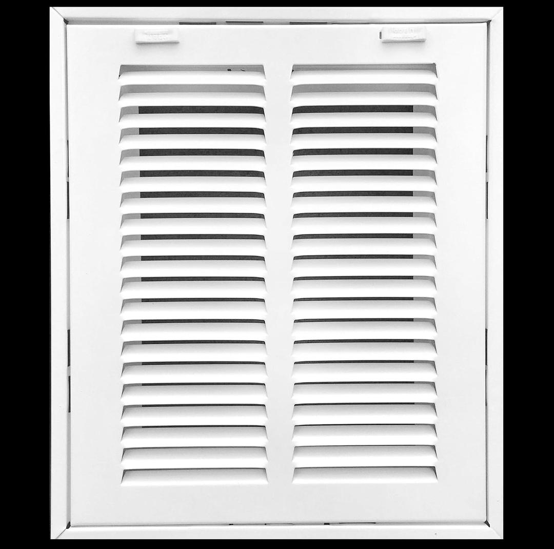 HVAC Premium 8 x 6 Duct Opening Steel Return Air Filter Grille, for 1-inch Filter, Removable Door, Flat Stamped HVAC Vent Cover Grille, Outer Dimensions 10.5 x 8.5