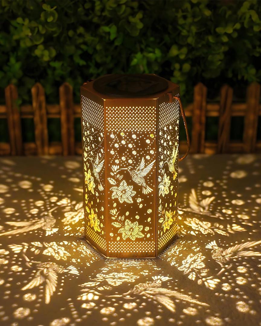 Hummingbird Solar Lantern Outdoor Waterproof - Birthday Gifts for Women Mom Grandma, Mothers Day Gifts, Solar Lights Outdoor Garden Decor for Outside