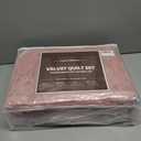 Luxury Soft Velvet Quilt Set King Size - Lightweight Velvet Bedding Set for All Season, Oversized Bedspread Coverlet Comforter Set with 2 Pillow Shams, Pink, Diamond (King/Cal.King (106" x 96"))