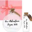 2 Pcs Honeymoon Sand Keepsake Jar -Our Adventure Begins 2025, Engagement, Wedding, Bridal Shower Gift, Romantic Honeymoon Gifts for Newlywed Couple