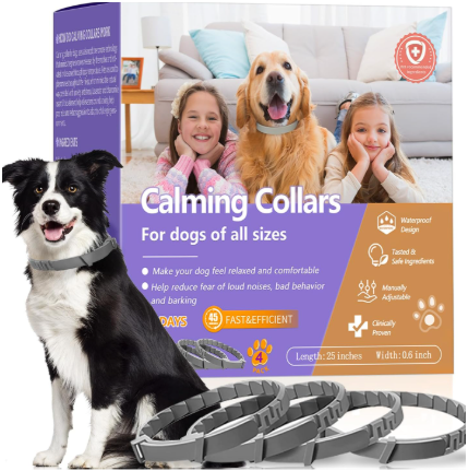 Dog Calming Collar with Natural Pheromone | Calming Collar for Dogs Helps Reduce Unwanted Behavior | Stress Relief for Puppy & Adult Dogs, Waterproof Calm & Relaxation Lasts 60 Days