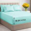 Extra Deep King Sheet Set - 6 Piece Breathable & Cooling Sheets - Hotel Luxury Bed Sheets Set - Easy & Secure Fit - Soft, Wrinkle Free & Comfy Sheets Set - Spa Blue Sheet Set with Extra Deep Pockets