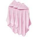 Cosy Family 3 Pack Baby Hooded Towels, Rayon Made from Bamboo, Ultra Soft Unisex Bath Towels for Babies, Toddler, Infant - Newborn Essential - Ultra Absorbent Toddler Towels for Baby Boy Girl - Pink