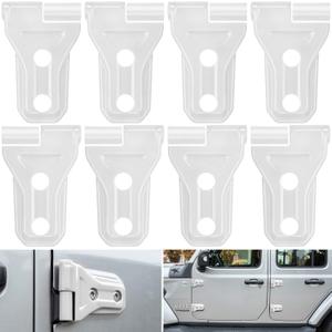 Door Hinge Cover Trim Exterior Accessories Decoration for 2018-2025 Jeep Wrangler JL JLU Sport Sahara Freedom Rubicon Unlimited & Gladiator JT 2-Door and 4-Door (White 8PCS)