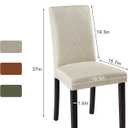 VECELO Upholstered Dining Chairs Set of 2, Modern Fabric and Solid Wood Legs & High Back for Kitchen/Living Room- Beige