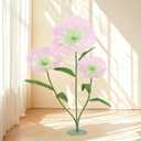 Artificial Giant Flowers for Decoration with Stand - 5.58FT 3D Large Fake Flower Big Silk Faux Floral for Party Wedding Garden Spring Outdoor Backdrop Decoration (Green Pink)