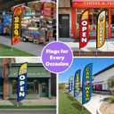 LookOurWay Feather Flag Pole Kit - 13 Feet Tall Swooper Flag Pole Kit with Rotating Ground Spike - Banner Flag Pole for 12ft Arc Shaped Outdoor Advertising Flags