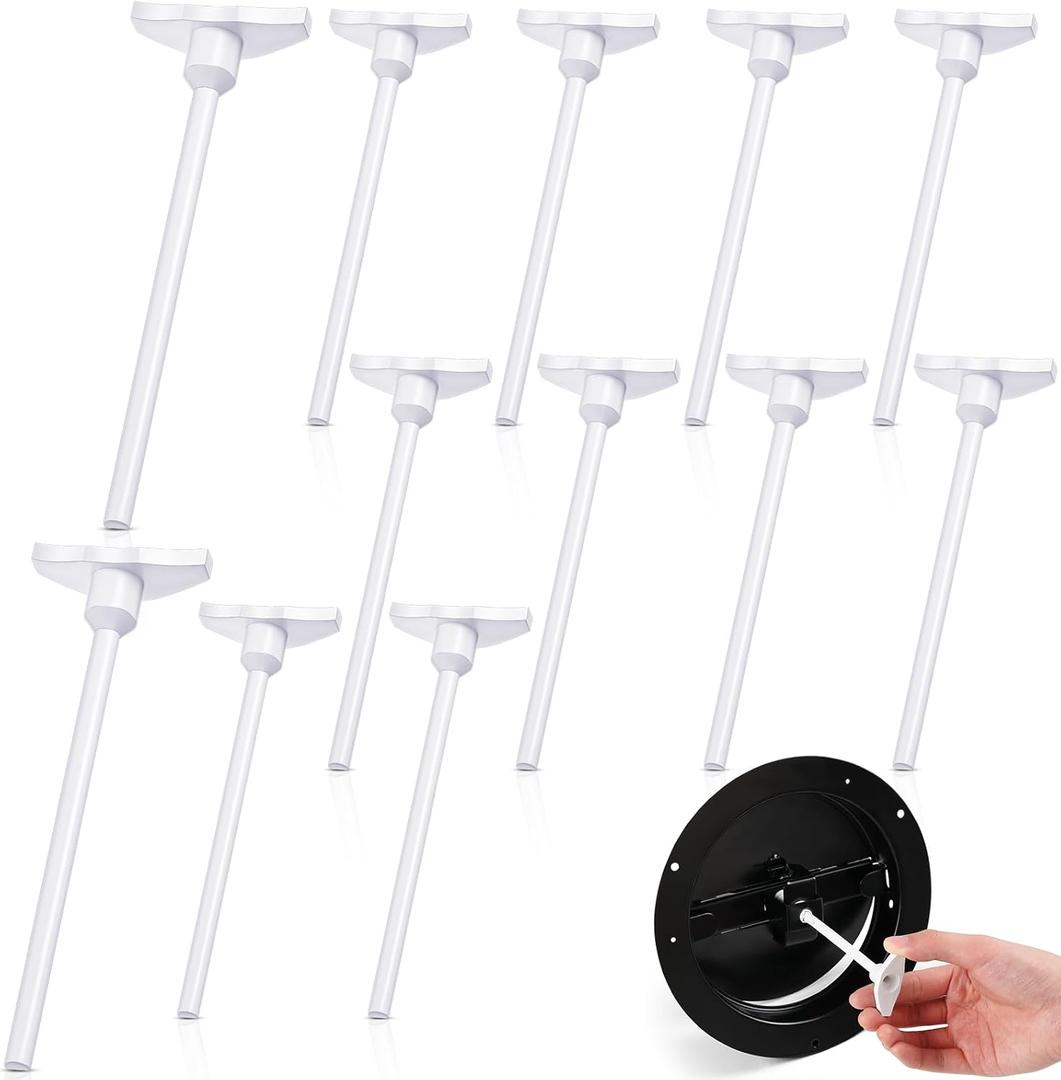 12 Pcs Round Ceiling Diffuser Plastic Key Handle, Vent Key for Steel Butterfly Damper, Adjust Air Flow Replacement for Round Vent Cover 6" 8" 10" and 12", Key Only, Damper Not Included