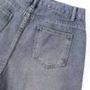 LovelyWholesale Baggy Jorts Bermuda Shorts for Women Knee Length Low Rise Denim Jean Shorts Blue X-Large (XL)