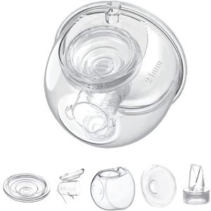 Wearable Breast Pump Milk Collector Cup Accessories,Compatible with TSRETE S12/S9,Kmaier S12 Wearable Breast Pump,Include Duckbill Valve,Silicone Diaphragm,24mm Flange,Milk Collector,Linker