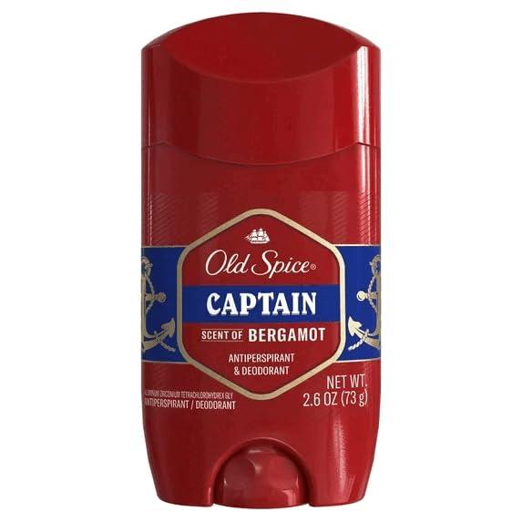 Old Spice Anti-Perspirant and Deodorant Stick, Captain, 2.6 oz (Pack of 2)