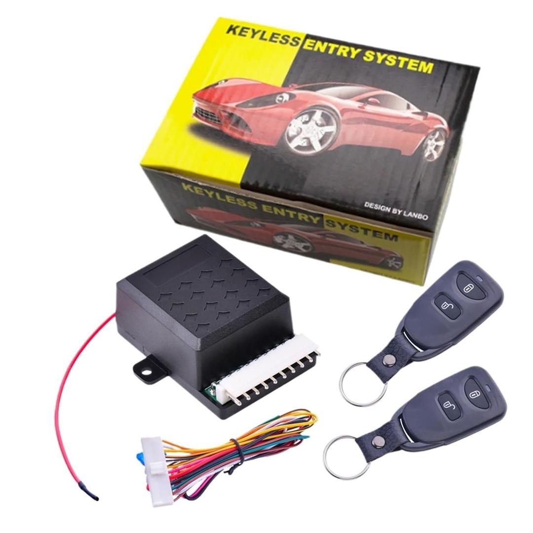 Car Central Locking Universal Car Central Kit Door Lock Locking Vehicle Keyless Entry Start Stop Button with 2 Control Replacement