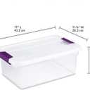 Sterilite 12-Pack ClearView Latch Box, Stackable Organizer Bins with Lids, 15 Quart - Clear Plastic Organization Containers for Closet, Bedroom, Shelving Units and Home or Office Storage