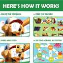 Learn by Sticker - Addition & Subtraction Workbook for Kids Ages 4-8, 8-12 - Create 10 Pages Sticker by Number Animal Sports Stars with Fun Games, Activities (Math)