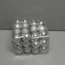 Emopeak 24Pcs Christmas Balls Ornaments for Xmas Christmas Tree - 4 Style Shatterproof Christmas Tree Decorations Hanging Ball for Holiday Wedding Party Decoration (Silver, 1.6"/4.2CM), 2 Pack