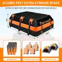 Car Rooftop top Cargo Carrier 21 Cubic feet 100% Waterproof Heavy Duty PVC for All Cars with/Without Rack, Includes Anti-Slip Mat, 10 Reinforced Straps, 6 Door Hooks, Luggage Lock