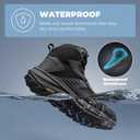 NORTIV 8 Men's Wide Toe Box Hiking Boots Low Drop Waterproof Outdoor Trekking Camping Shoes Katahdin (Black, US 13)