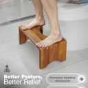 Foldable Toilet Stool, Acacia Wood Poop Stool for Potty Training, 7 Inch Wooden Bathroom Aid for Comfortable Posture, Non-Slip Grooved Design for Adults or Seniors