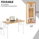 Need Office Computer Desk - 47.2L Sturdy and Heavy Duty Folding Laptop Table,Writing Table/Home Office Desk/Sewing Table,No Assembly Required,Teak&White AC5BW-120-ND