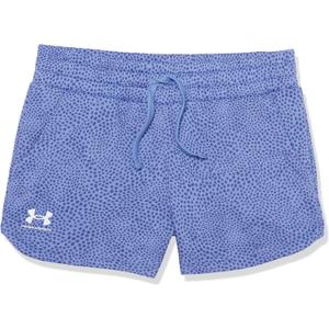 Under Armour Girls Rival Fleece Print Shorts (Large, (495) Baja Blue / / White)