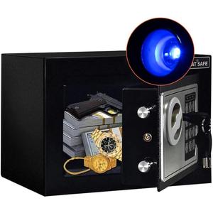 JUGREAT Safe Box with Induction Light,Electronic Digital Security Safe Steel Construction Hidden with LockWall or Cabinet Anchoring Design for Home Office Hotel Business 0.23 Cubic Feet Black