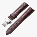 BINLUN Leather Watch Strap Quick Release Strap with Silver Butterfly Deployment Buckle 24mm Watch Band for Men Women