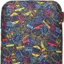 Explore Land Travel Luggage Cover Suitcase Protector Fits 18-22 Inch Case (Stamp, S)