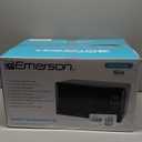 Emerson MW7302B Compact Countertop Microwave Oven with Touch Control, LED Display, 700W, 10 Power Levels, 6 Auto Menus, Glass Turntable and Child Safe Lock, 0.7 Cu., Ft. Black