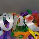 Rainbow High Chair Banner Highchair Tutu Skirt Banner First Birthday Baby Shower Hanging Decor Party Decorations, 1 PC