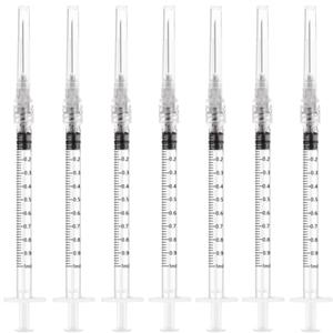 50 Pack Luer Lock 1ml 27Ga - 1 Inch Sample Measuring Syringe Lab Supplies, Individually Sealed Wrapped