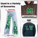 2 x 6-1/2" Varsity Letter Patches Green Iron On Letters Letterman Jacket Patches Chenille Large Iron On Letters for Clothing Jacket/Hoodie/Varsity L