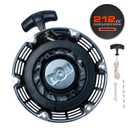 JMCHstore Brilliant Chrome Pull Start Recoil Starter Assembly for Predator 212 Coleman B200R CT200U EX 200cc Mini Bike, KT196 Go Kart Pull Cord Start Honda 6.5HP GX160 196 Hisun Engine Tao Motor