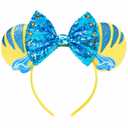 Mouse Ear, Mouse Ear Headband for Women Girls Adult, Sequin Bow Hair Band for Party Trip Parks Costume Cosplay Essentials.