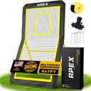 Professional Lacrosse Rebounder Volleyball Rebounder (4x7 Feet) - Adjustable 5 Angles, Soccer and Baseball Rebounder Practice Net with Precision Target Strip, Sturdy Frame
