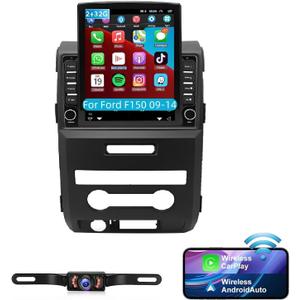9.7 inch Car Stereo Radio for Ford F150 2009-2014, Android 13 Touchscreen with Wireless CarPlay & Android Auto, Bluetooth, GPS, WiFi, FM, Backup Camera