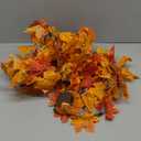 Fall Garland with Lights Battery Operated,10FT 50 Orange Bulbs Lighted Fall Leaves Garland,Fall Decorations for Home Thanksgiving,Mantel,Fireplace,Porch,Halloween,Table Decor Indoor Outdoor(1 Pack)