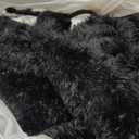 Shag Area Rug for Bedroom 5x8,Black Fluffy Area Rugs for Living Room,Soft Fuzzy Rug Non-Shedding Indoor Plush Carpet for Kids Bedroom Nursery Dorm Home Decor