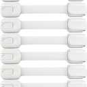 Child Safety Strap Locks (10 Pack) Baby Locks for Cabinets and Drawers, Toilet, Fridge & More. 3M Adhesive Pads. Easy Installation, No Drilling Required, White
