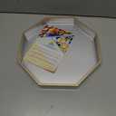 PEMAR 12.2" Octagonal Lacquer Serving Tray Decorative Basket Tray for Breakfast, Dinner, Coffee Table Decor (Silver)