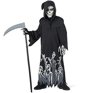 Morph Costumes Kids Glow In The Dark Grim Reaper Costume Boys and Girls Halloween Phantom Costume Medium 