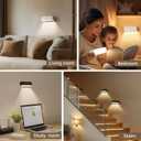 Wall Sconces Set of 2 Battery Operated, 360 Rotate Magnetic Rechargeable Wall Mounted Lamp with 3 Color Temperatures & 9 RGB Modes, Wireless Wall Lights for Bedroom, Picture, Living Room (A03-Black+White)