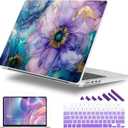 Case for M5 MacBook Pro 14 inch 2026 Model A3427 A3426 Fit 2025-2021 Model A3434 A3112 M4 A3112 A3401 A3185 M3 A2918 A2992 M2 A2779 M1 A2442 Pro/Max Cover, Fluid Art Flowers