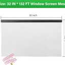 Window Screen Replacement Kit 32 Inch X 132 Feet Durable High Hardness Nanofibers Roll Screen Mesh Window Screen Repair Kit Black for Any Door and Window