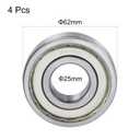 uxcell 6305ZZ Deep Groove Ball Bearings 25mm Bore 62mm OD 17mm Thick Double Shielded Chrome Steel 4pcs