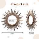 24 Inch Boho Sunburst Mirror, Decorative Rustic Farmhouse Wall Decor for Living Room, Bedroom, Bathroom, Hallway - Tricolor Wood Frame
