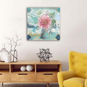 Anolyfi Bathroom Botanical Cactus Plants Painting Abstract Succulents Flower Canvas Wall Art Pink Floral Rustic Print Picture Artwork Framed for Bedroom Living Room Nursery Office Home Decor 20"x20"