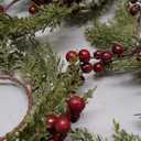 4 Pieces 8" Mini Christmas Wreaths - Small for Kitchen Cabinet/Window/Front Door, Artificial Red Berries & Pinecones, Christmas Candle Rings, Table/Farmhouse Decoration (No Ribbon)