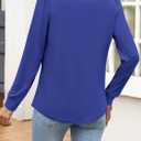 Funlingo Women's Puff Long Sleeve Tops Dressy Casual Square Neck Pleated Work Blouse Fall Trendy Tunic Flowy Chiffon Shirts (M)