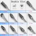 Luo ke 10 Pcs 6 x 2.35 mm Aluminum Cutting Burr, 3/32 Inch Shank Carbide Burr Bits For Rotary Tool Include Dremel